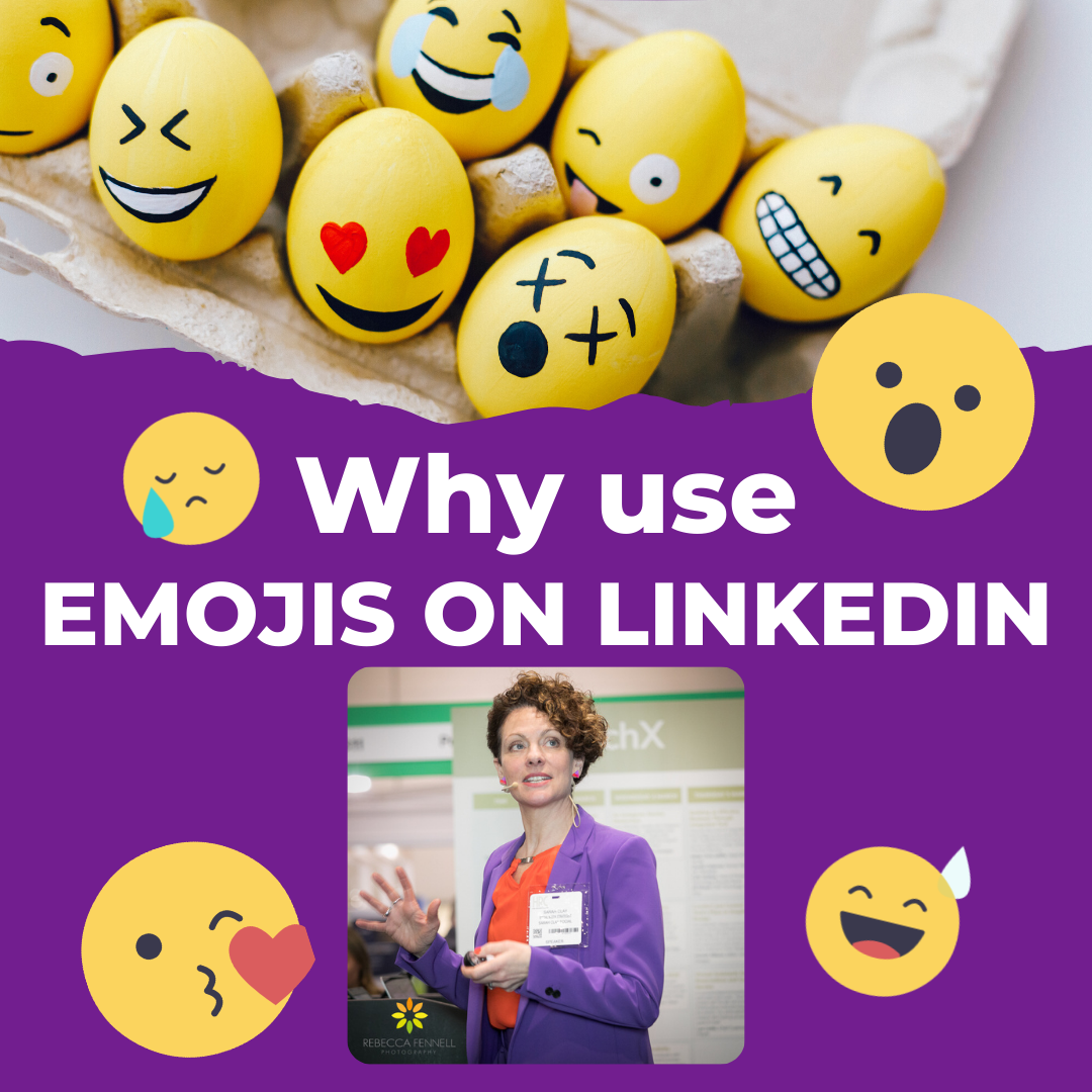 A square image saying 'Should you use emojis on LinkedIn'